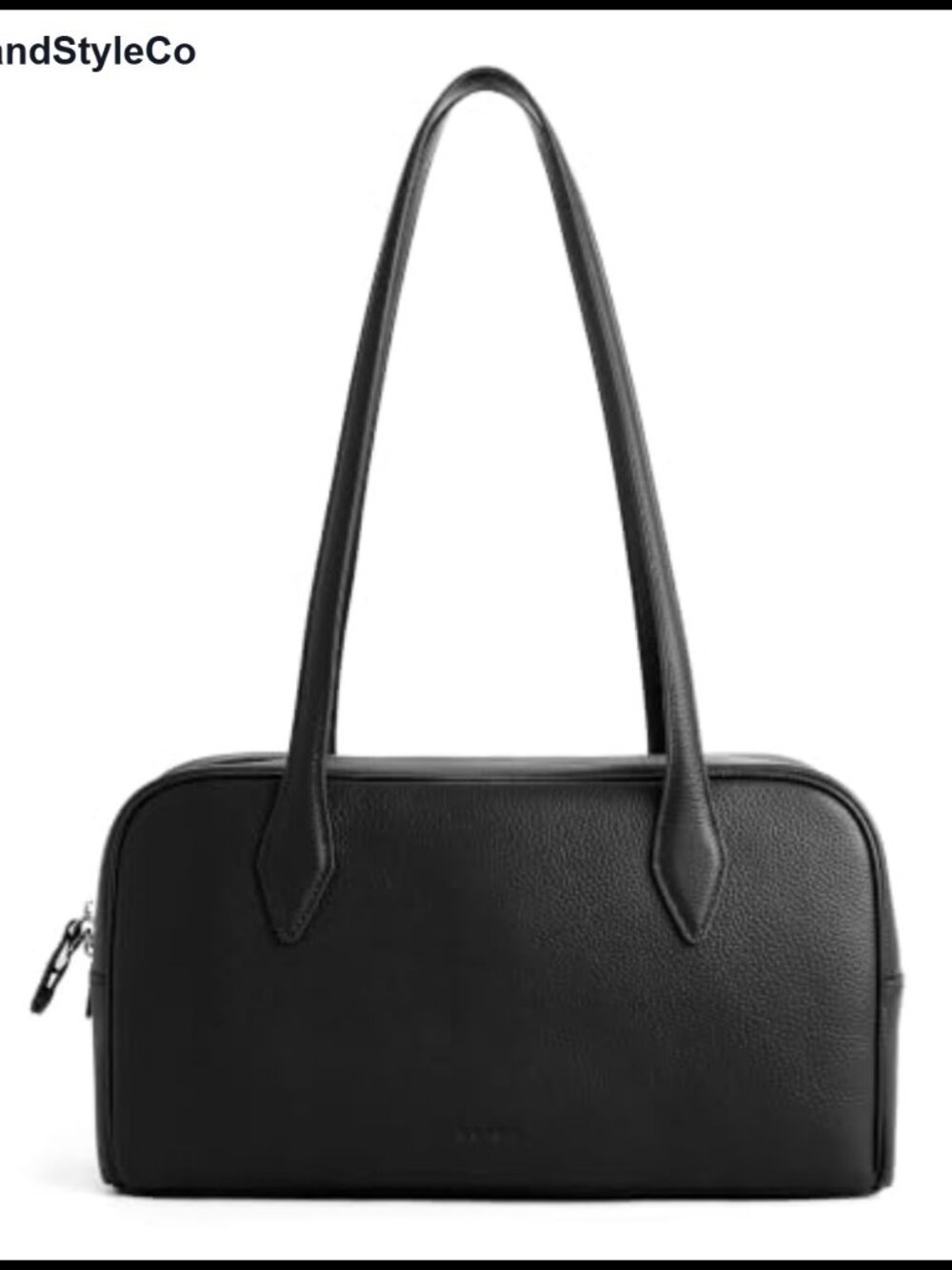 Genuine Leather Bowler Shoulder Bag Anti-Theft Zip